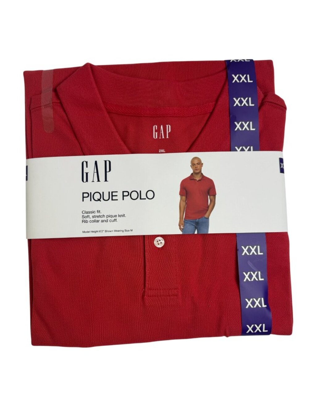 GAP Pique Polo NEW Red Men's Size XXL Classic Preppy Golf Tennis Business Casual
